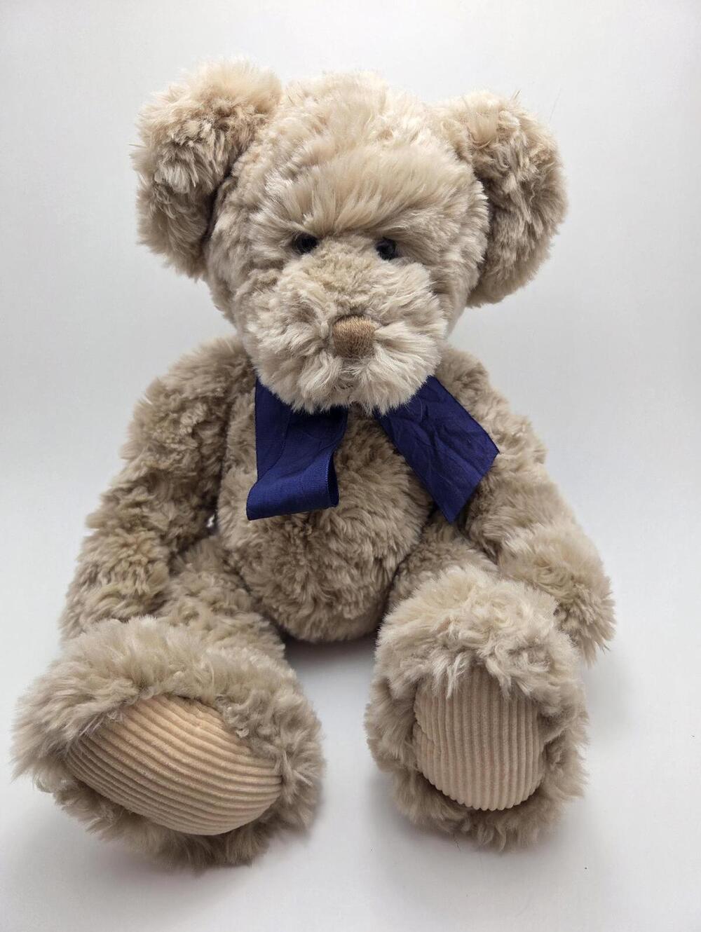 Russ "Periwinkle" the Stuffed Animal Teddy Bear Plush Blue Bow (14 inch)